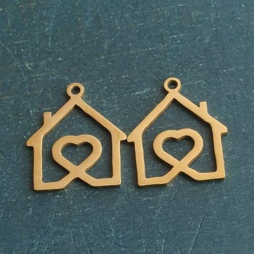 Titanium Steel Pendants House plated DIY Sold By Bag