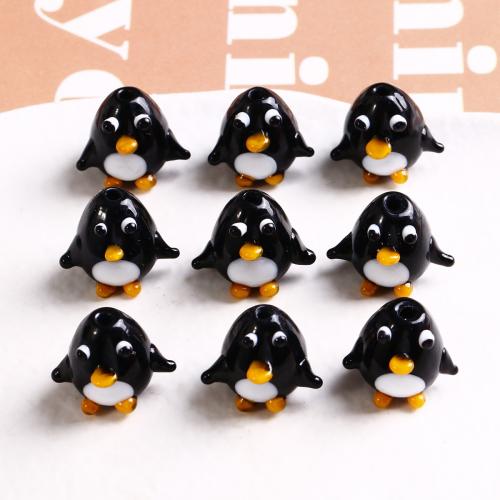 Animal Lampeperler, Lampwork, Penguin, du kan DIY, 13x14mm, Solgt af PC