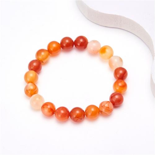 Red Agate Armbånd, Runde, for kvinde, 10mm, Længde 19 cm, Solgt af PC