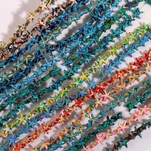 turkis Bead, Starfish, farvet & du kan DIY, flere farver til valg, 13x14mm, 36pc'er/Strand, Solgt af Strand