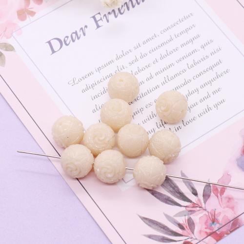 Synthetic Coral Beads DIY white 10mm Sold By PC