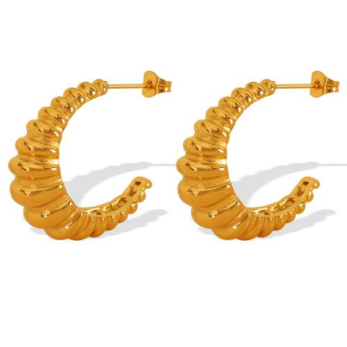 Cruach dhosmálta Graí Earrings, 304 Cruach dhosmálta, plátáilte, jewelry faisin & do bhean, órga, Díolta De réir Péire