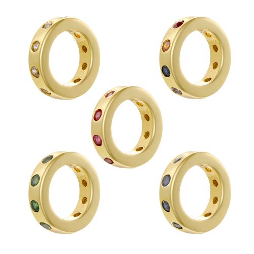 Cubic Zirconia Micro Pave Brass Europeo Bead, metal, chapado, Bricolaje & micro arcilla de zirconia cúbica, más colores para la opción, Vendido por UD