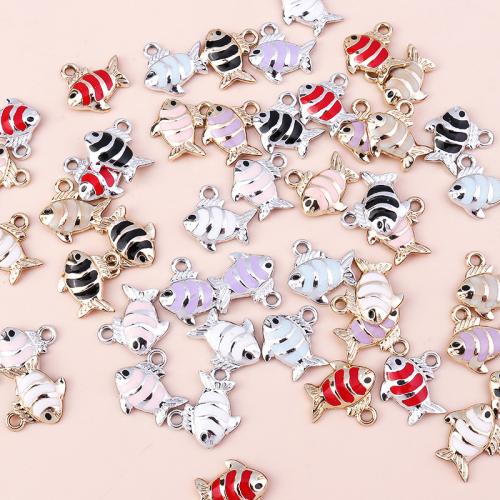 Zinc Alloy Enamel Pendants Fish plated DIY Sold By Bag