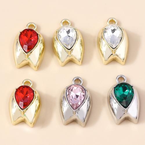 Zinc Alloy Rhinestone Pendler, forgyldt, du kan DIY & med rhinestone, flere farver til valg, 10pc'er/Bag, Solgt af Bag