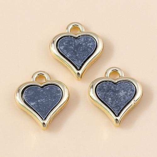 Zink legering emalje vedhæng, Zinc Alloy, Heart, forgyldt, du kan DIY, flere farver til valg, 10pc'er/Bag, Solgt af Bag