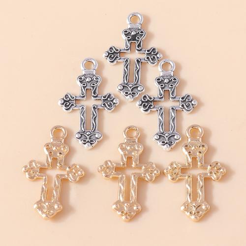 Zinklegering Cross Hangers, Zinc Alloy, Oversteken, plated, DIY, meer kleuren voor de keuze, 10pC's/Bag, Verkocht door Bag