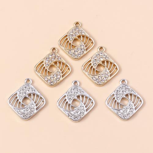 Sinc Alloy Rhinestone Pendants, plátáilte, DIY & le rhinestone, dathanna níos mó le haghaidh rogha, 10ríomhairí pearsanta/Mála, Díolta De réir Mála