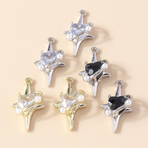 Zinc Alloy Enamel Pendants with Plastic Pearl plated DIY & with rhinestone Sold By Bag