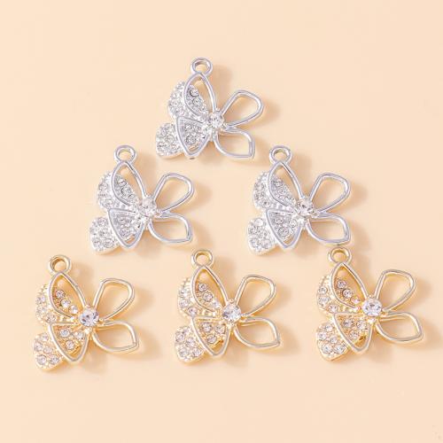 Zinc Alloy Rhinestone Pendler, forgyldt, du kan DIY & med rhinestone, flere farver til valg, 10pc'er/Bag, Solgt af Bag