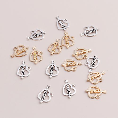 Zinc Alloy Heart Pendants plated DIY Sold By Bag