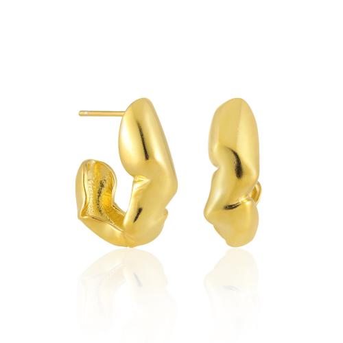 925 sterline d'argento orecchini a borchia, Lettera U, per la donna & matte, nessuno, 6.80x18mm, Venduto da coppia