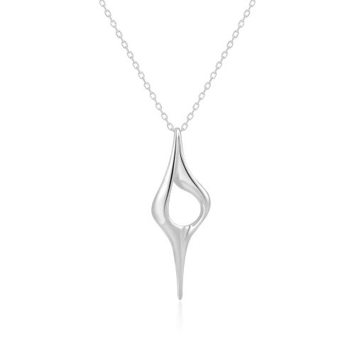 925 Sterling Silver Necklace with 2inch extender chain Teardrop oval chain & for woman & hollow Length Approx 16.1 Inch Sold By PC