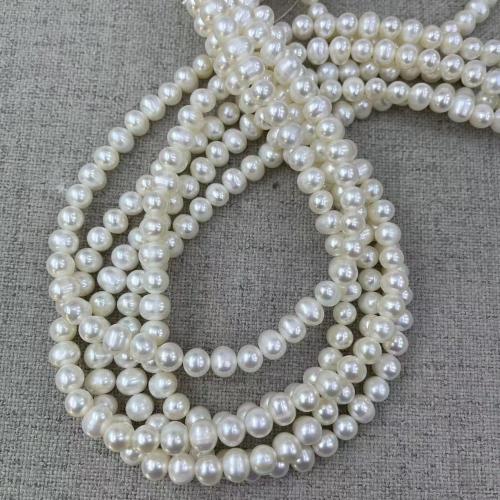 Natural Freshwater Pearl Loose Beads Slightly Round DIY white mm Approx Sold By Strand