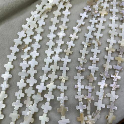 Natural Freshwater Shell Beads Cross DIY 12mm Approx Sold By Strand