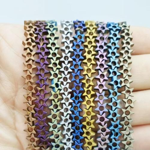 Abalorios de Hematita no Magnética, Hematite, Estrella, Bricolaje, más colores para la opción, 6mm, aproximado 87PCs/Sarta, Vendido por Sarta