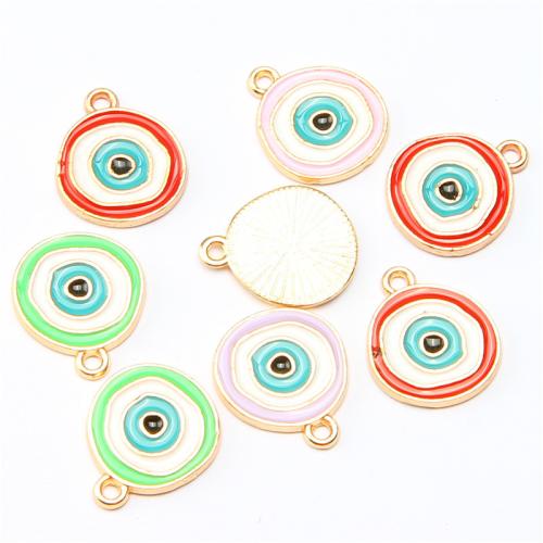 Evil Eye Pendants Zinc Alloy gold color plated DIY & enamel nickel lead & cadmium free Sold By Bag