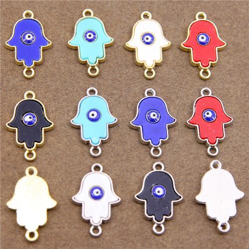 Evil Eye Connector Zinc Alloy plated DIY & enamel nickel lead & cadmium free Sold By Bag