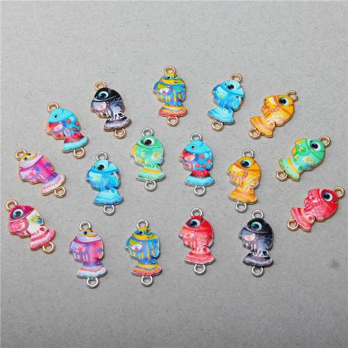 Zinc Alloy Enamel Pendants Fish plated DIY nickel lead & cadmium free Sold By Bag