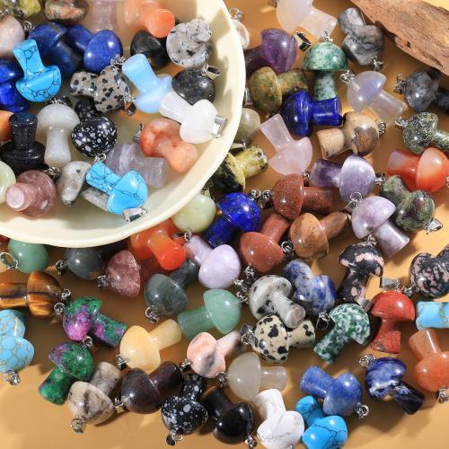 Gemstone Pendants Jewelry Natural Stone mushroom DIY nickel lead & cadmium free Sold By PC