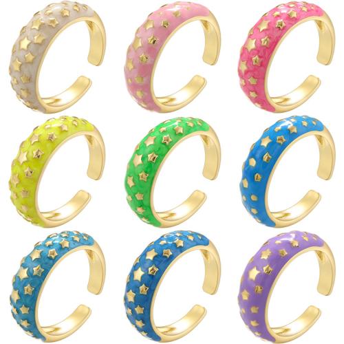 Brass Finger Ring gold color plated fashion jewelry & for woman & enamel Sold By PC