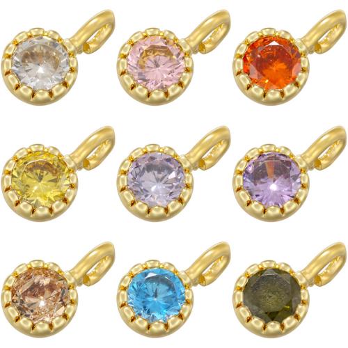 Pendenti di ottone di Cubic Zirconia (CZ), Cerchio, placcato, DIY & Micro spianare cubic zirconia, nessuno, Venduto da PC