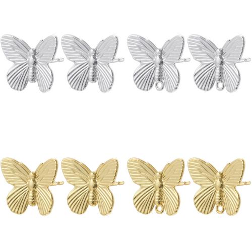 Brass Stud Earring Butterfly plated fashion jewelry & for woman Sold By Pair