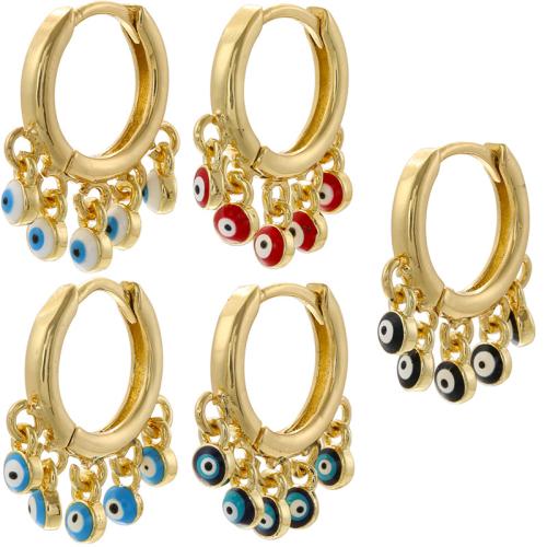 Pendientes de Gota en Latón, metal, chapado en color dorado, Joyería & para mujer & esmalte, más colores para la opción, Vendido por Par