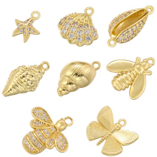 Cubic Zirconia Micro Pave Brass Pendant plated DIY & micro pave cubic zirconia Sold By PC