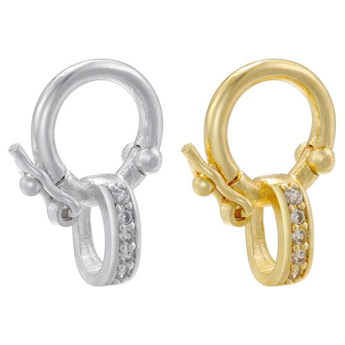 Brass Jewelry Clasps plated DIY & micro pave cubic zirconia Sold By PC