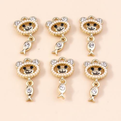 Zinc Alloy Animal Pendants plated DIY & with rhinestone Sold By Bag