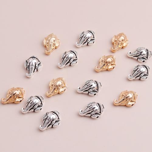 Zinc Alloy Animal Beads Elephant plated DIY Sold By Bag