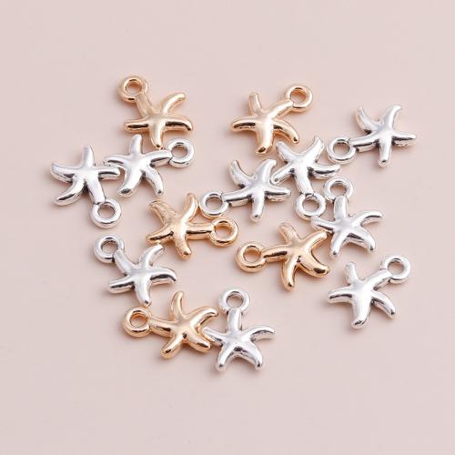 Zinc Alloy Animal Pendler, Starfish, forgyldt, du kan DIY, flere farver til valg, 50pc'er/Bag, Solgt af Bag