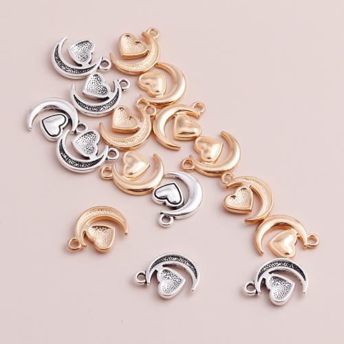 Zinc alliage Moon pendentifs, alliage de zinc, lune, Placage, DIY, plus de couleurs à choisir, 20PC/sac, Vendu par sac