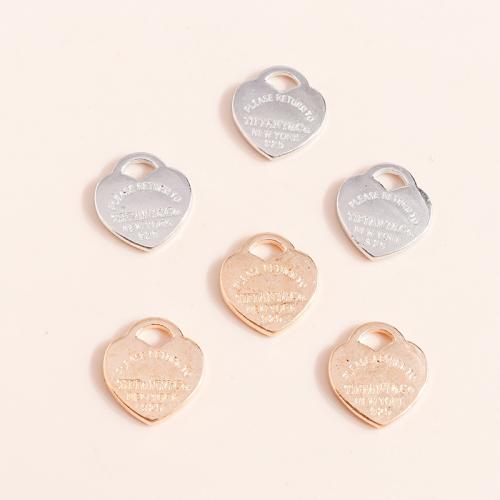 Pendentifs coeur en alliage de zinc, Placage, DIY, plus de couleurs à choisir, 20PC/sac, Vendu par sac