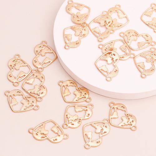 Heart Zinc Alloy Connector plated DIY & 1/1 loop Sold By Bag