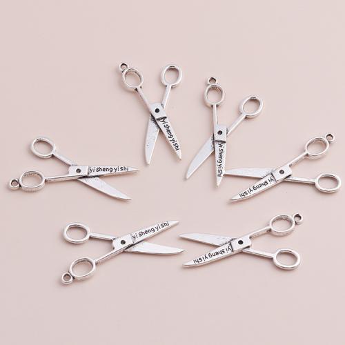 Zinc Alloy Scissors Pendants plated DIY Sold By Bag