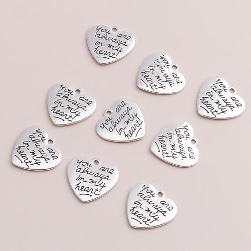 Zinc Alloy Heart Pendler, forgyldt, du kan DIY, 10pc'er/Bag, Solgt af Bag