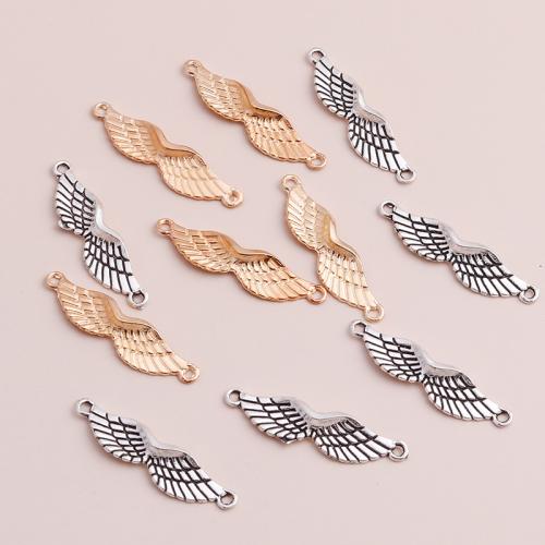 Cink Alloy priključak, Wing Shape, pozlaćen, možete DIY & 1/1 petlje, više boja za izbor, 20računala/Torba, Prodano By Torba