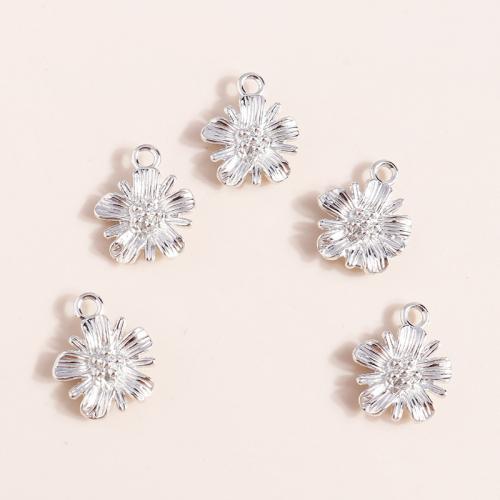 Zinc Alloy Flower Pendants plated DIY Sold By Bag