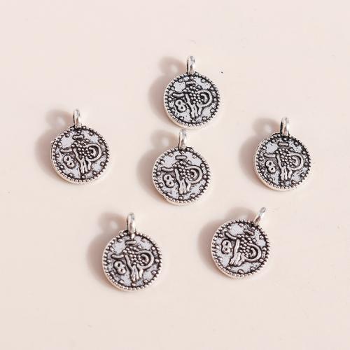 Zinc Alloy Pendants Round plated DIY Sold By Bag