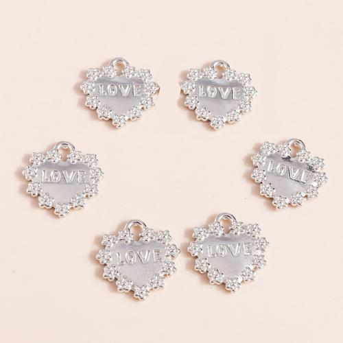 Zinc Alloy Heart Pendants plated DIY Sold By Bag