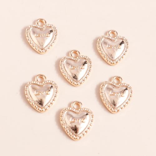 Zinc Alloy Heart Pendler, forgyldt, du kan DIY, 20pc'er/Bag, Solgt af Bag