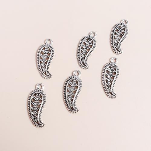 Pendentifs de Feather alliage zinc, alliage de zinc, forme de plume, Placage, DIY, 20PC/sac, Vendu par sac