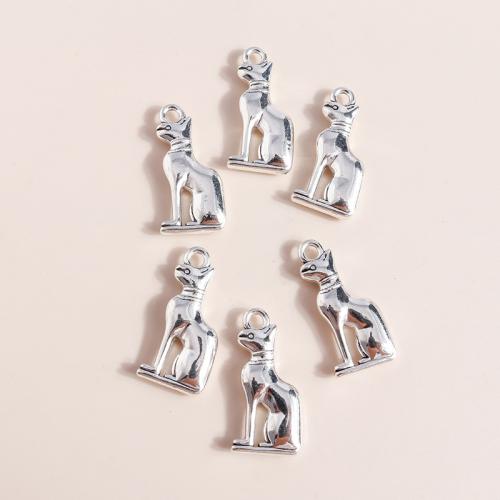 Pendentifs animaux en alliage de zinc, chat, Placage, DIY, 10PC/sac, Vendu par sac