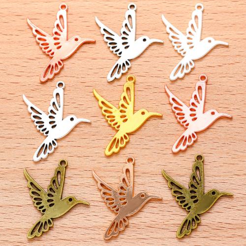 Zinc Alloy Animal Pendler, Bird, forgyldt, du kan DIY, flere farver til valg, 23x22mm, 100pc'er/Bag, Solgt af Bag