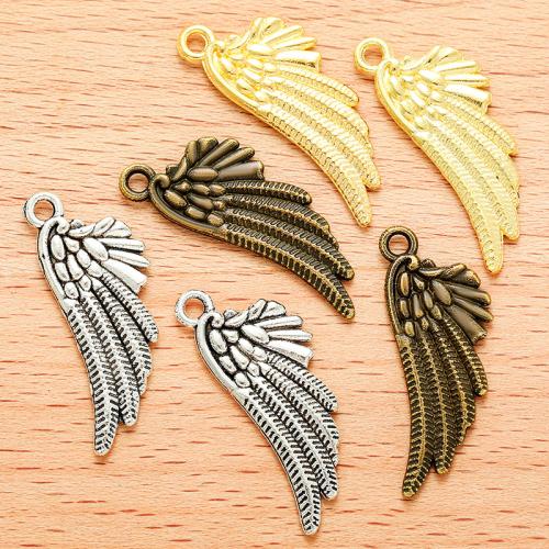 Wing Shaped Zinc Alloy Privjesci, Cink Alloy, pozlaćen, možete DIY, više boja za izbor, 29x11mm, 100računala/Torba, Prodano By Torba