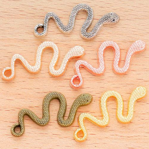 Zinc Alloy Animal Pendler, Snake, forgyldt, du kan DIY, flere farver til valg, 31x14mm, 100pc'er/Bag, Solgt af Bag