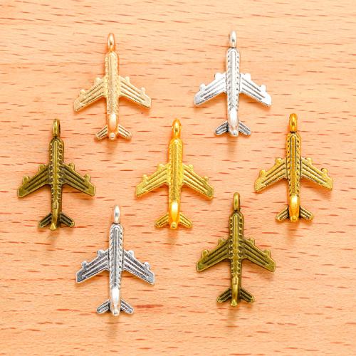 Zinc Alloy Pendler, Airplane, forgyldt, du kan DIY, flere farver til valg, 23x15mm, 100pc'er/Bag, Solgt af Bag