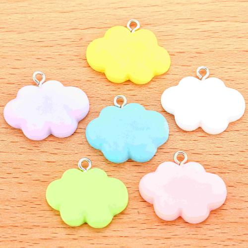 Resin Pendant Plastic with Resin Cloud plated DIY Sold By Bag